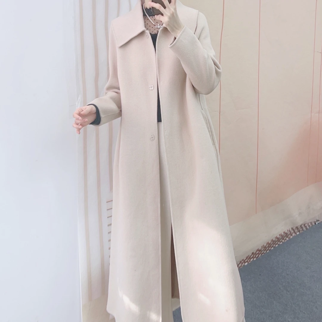 307时尚韩版简约百搭中长款双面大衣外套N307/GJ