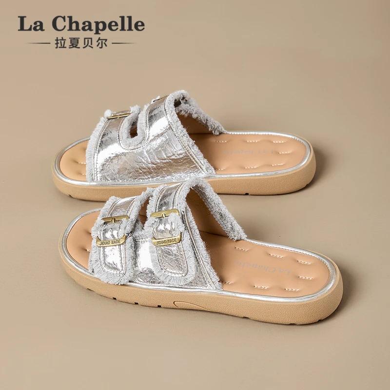 拉夏贝尔凉拖鞋女外穿2025新款夏季配裙子高级感休闲百搭沙滩鞋女