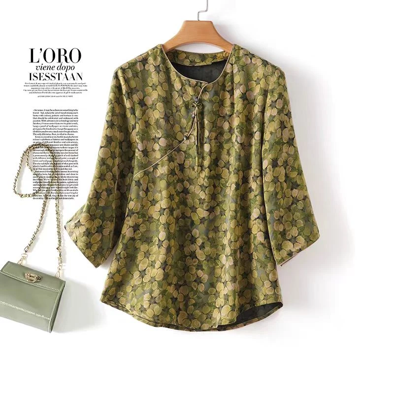 8068 中袖斜衿小衫-LL