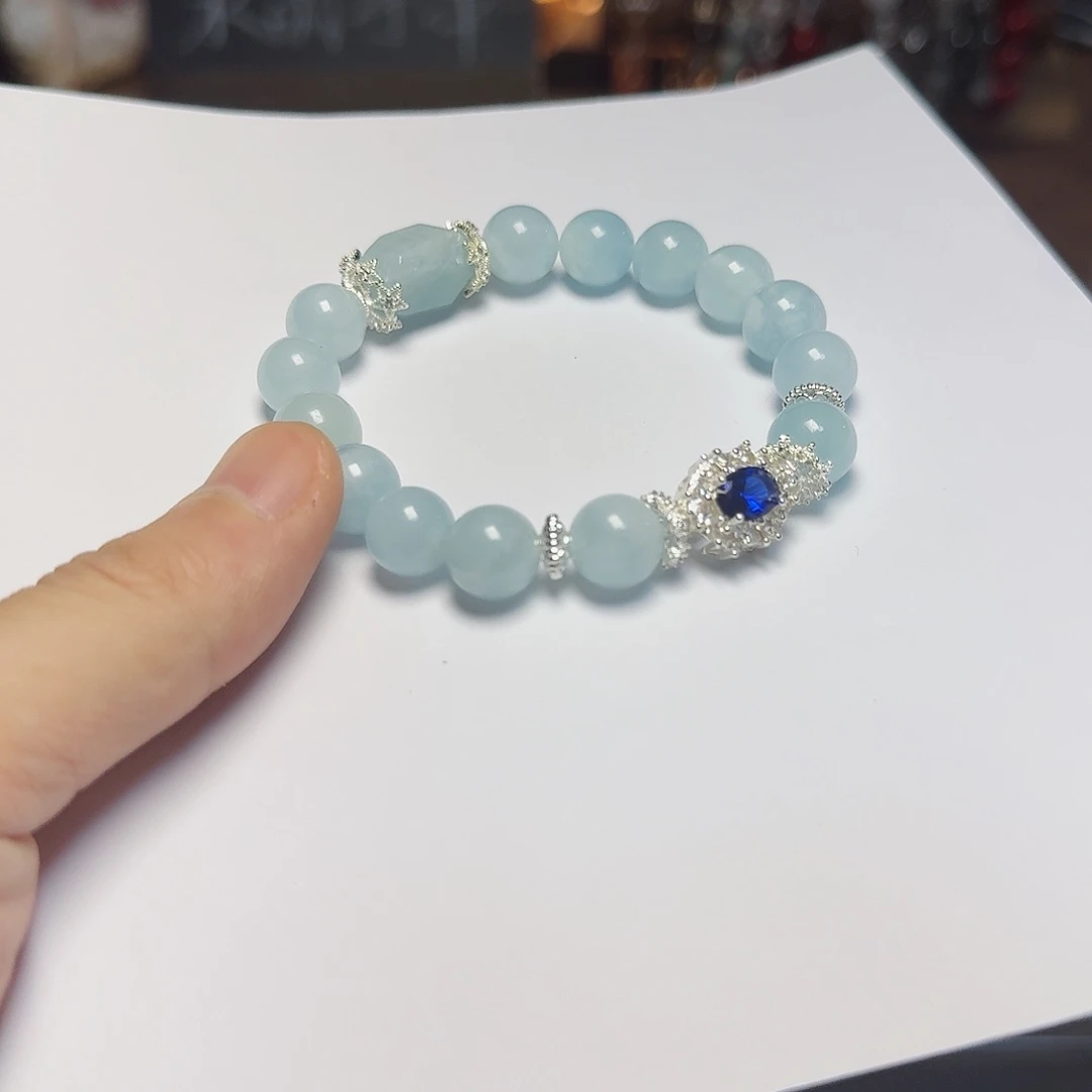 水晶手链合金海蓝宝