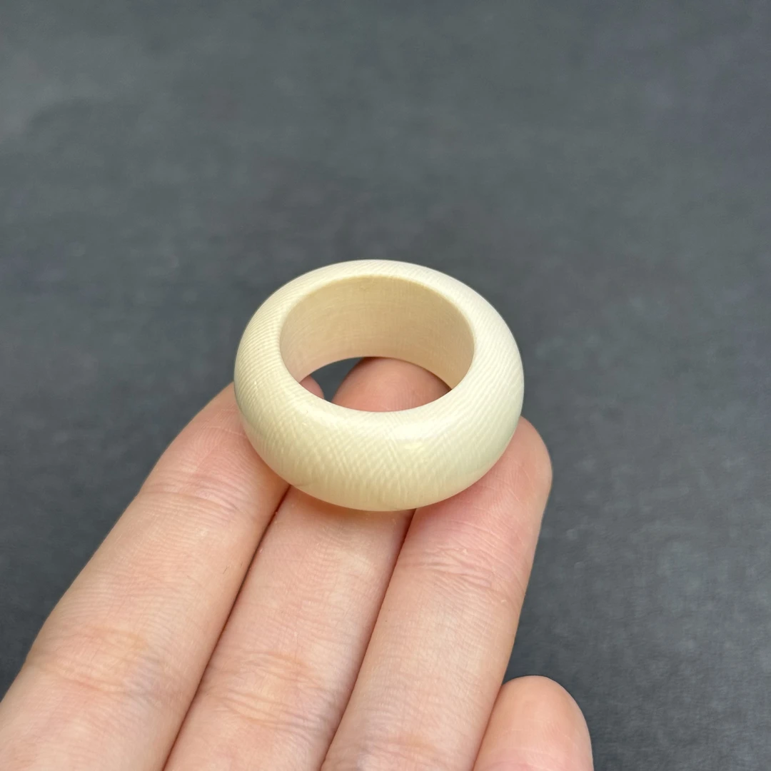 X7795天然猛犸牙 扳指 21.3*14mm支持鉴定 假一罚四