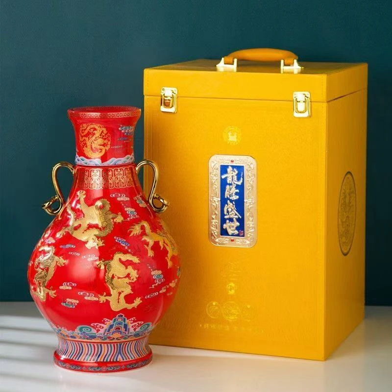 奉池金坛坛装浓香型56度固态发酵龙腾盛世酒（红）56度5000ml