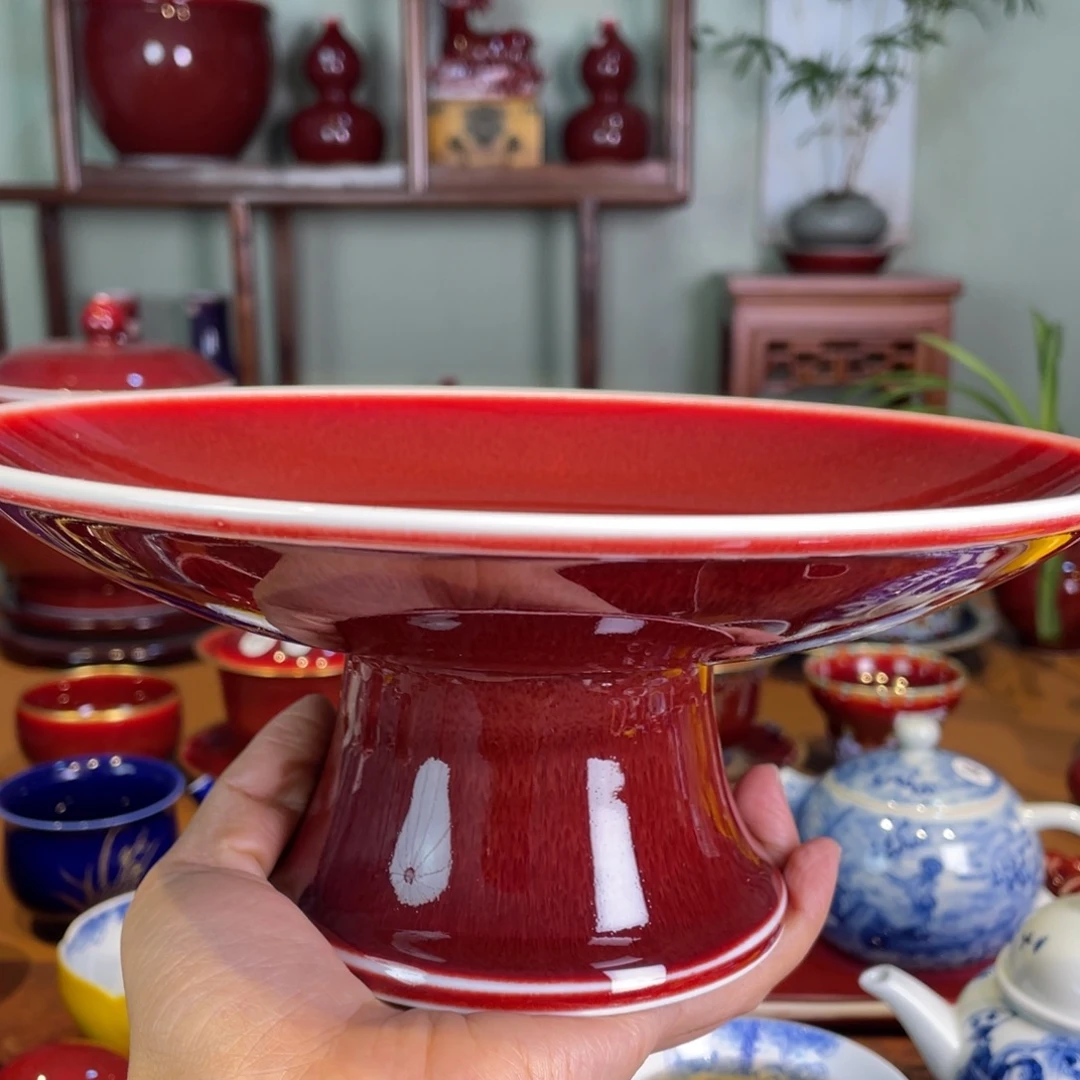 清欢雅玩原矿郎红大果盘