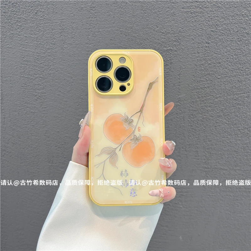 金属烫金玻璃壳适用苹果iPhone16/华为荣耀/OPPO/VIVO/小米手机壳