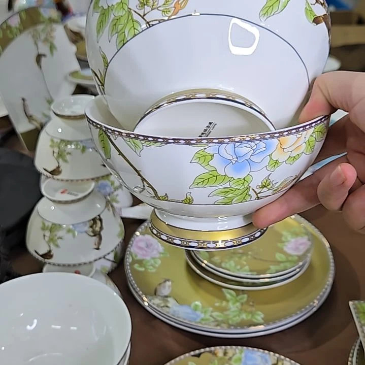 瓷片微瑕琴瑟和鸣面碗6寸2个6666