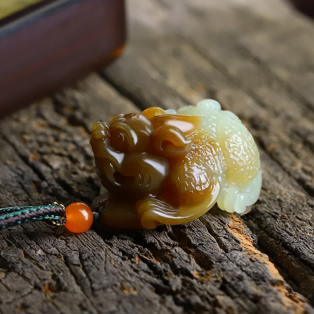 【孤品收藏】天然和田玉糖白貔貅编绳挂件项链招财女士男士吊坠