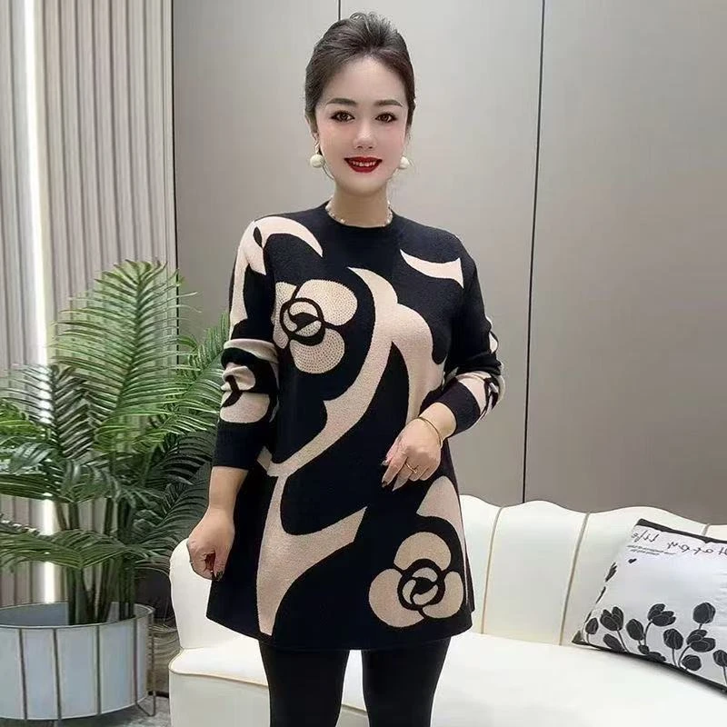 高档妈妈针织衫2025新款时尚大码打底裙