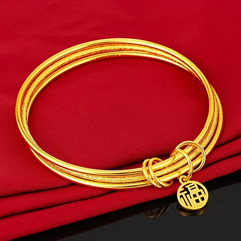 【小琪金选】 足金999 三生三世福牌镯 23（圈口备注）