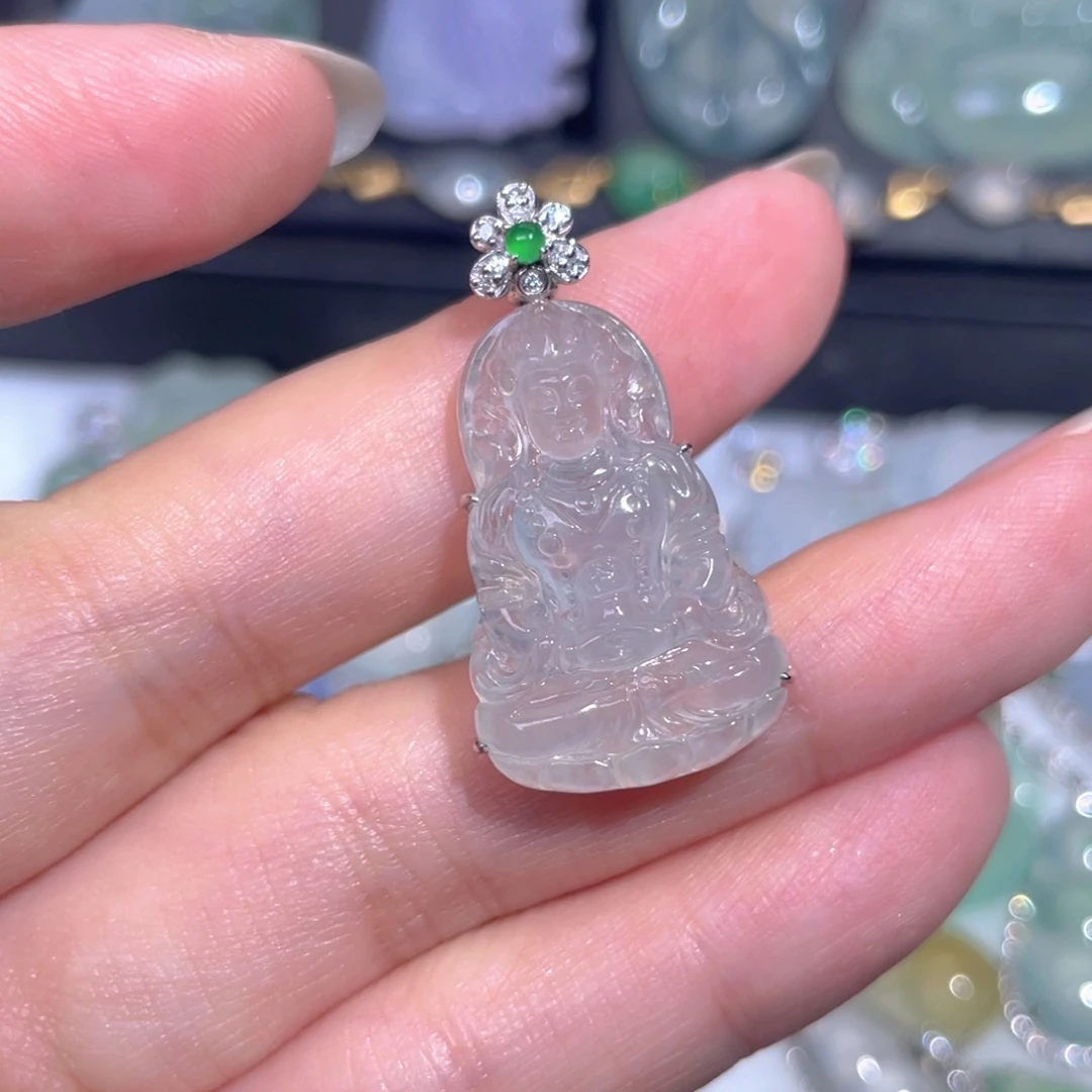 颈饰18K金镶嵌翡翠翡翠