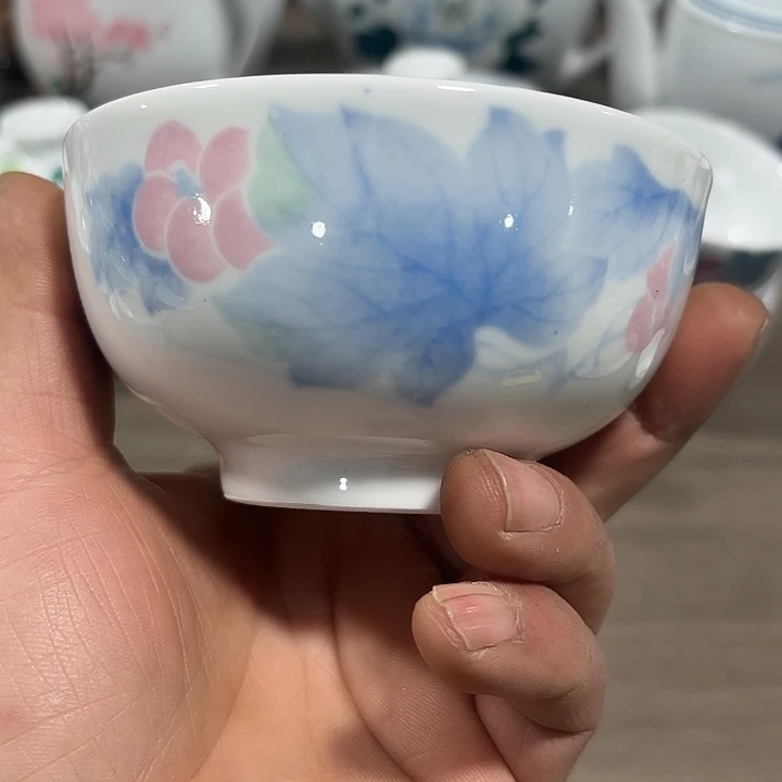 陶葡萄花葡萄花10.5公分，小米饭碗