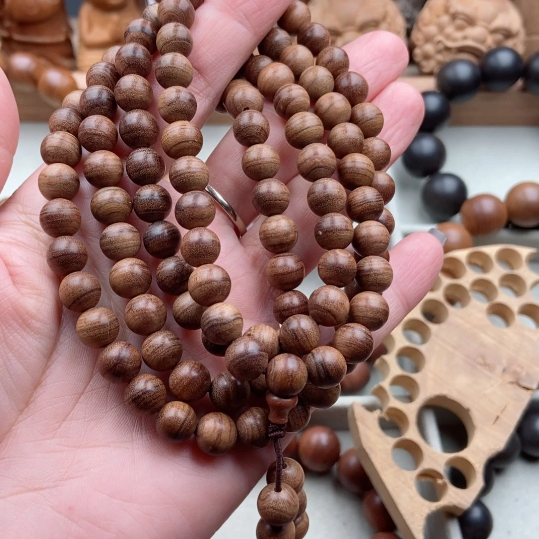 檀香木手串/手链二***了老山檀黑肉奶香瑕疵念珠