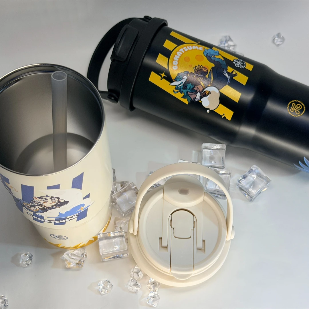 狛神本铺 休息一下不锈钢水杯 可爱萌系大容量全兽出击FURRY