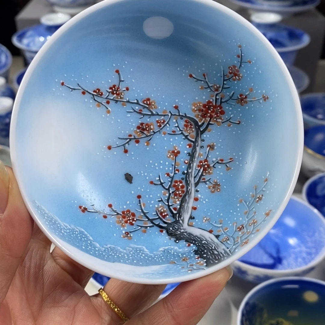粉彩梅花主人杯杯