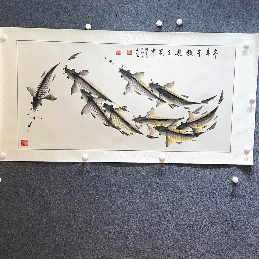 国画纯手绘画心原创