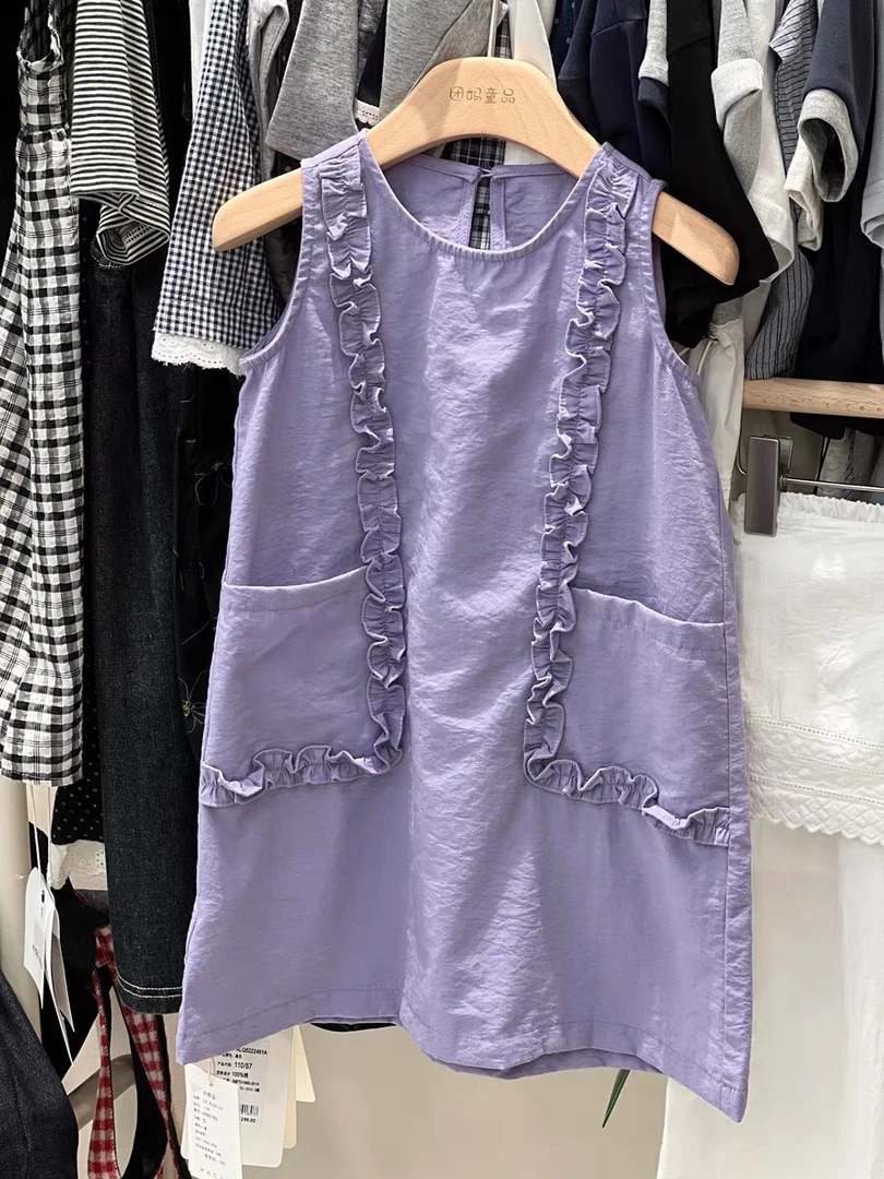 现货！女童韩版连衣裙2025夏季新款时髦波点背心裙纯棉公主裙