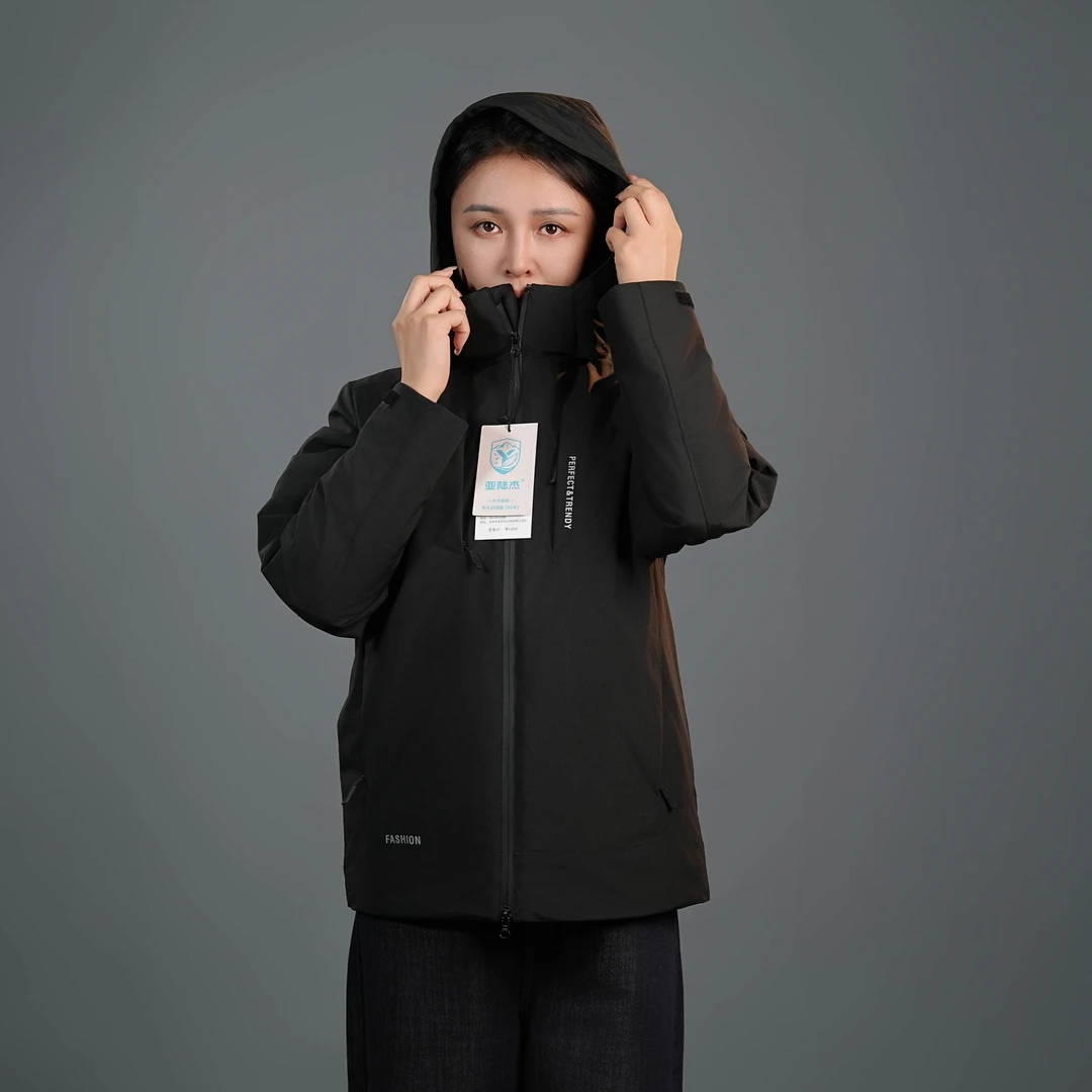 亚陆杰 工装白鸭绒羽绒服 男女同款  冬季2025年新款 纯色外套