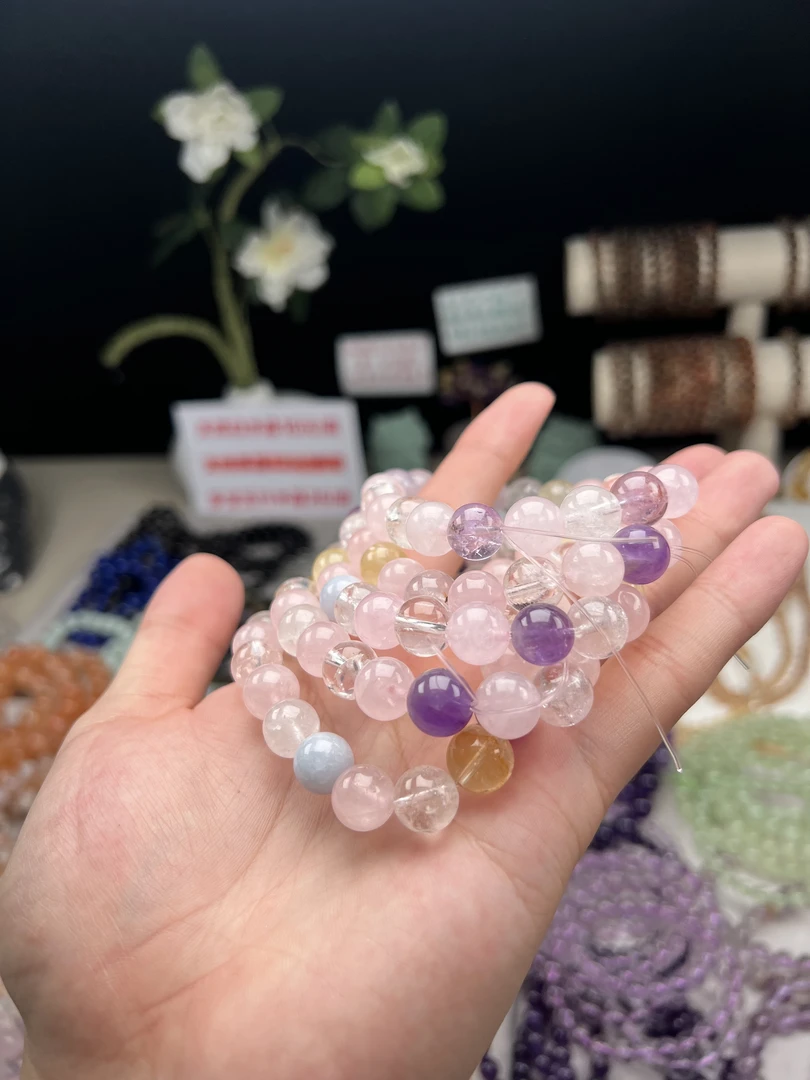 [五行多宝水晶]天然水晶10MM+多样性产品