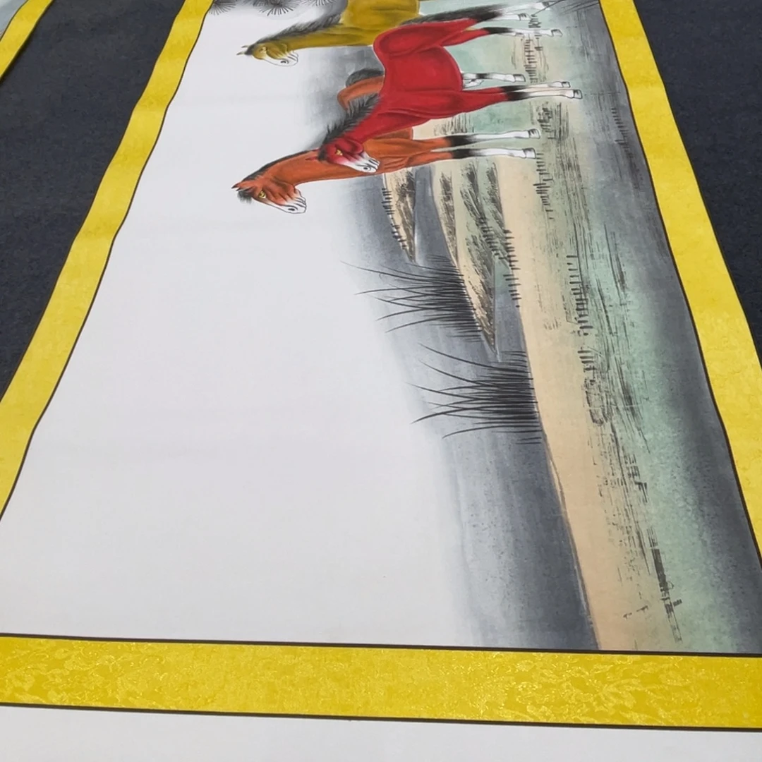 国画纯手绘百骏图