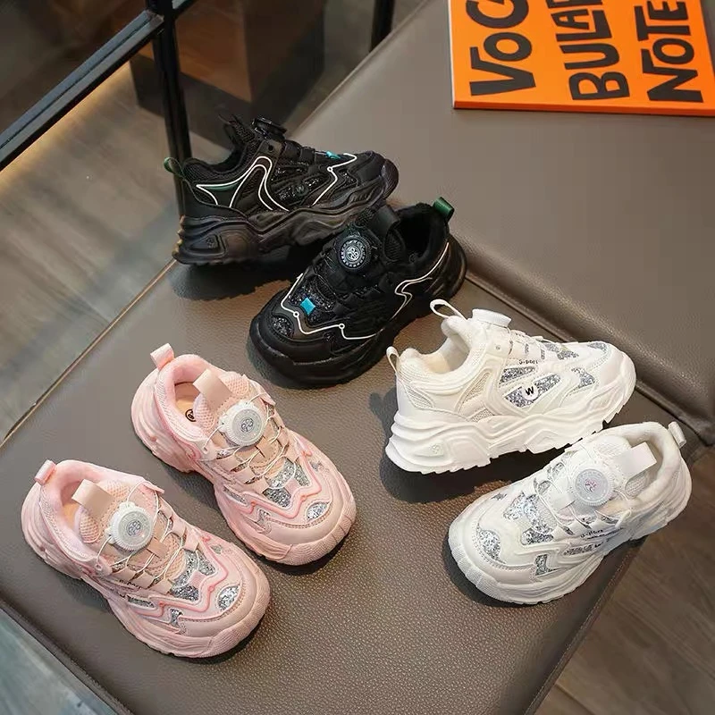 【BBW8006】冬季旋转纽扣男女儿童运动鞋秋冬加绒百搭