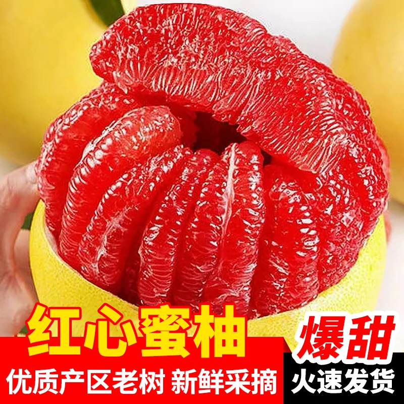 正宗福建漳州平和琯溪红心蜜柚新鲜采摘皮薄肉厚汁水充足应季水果
