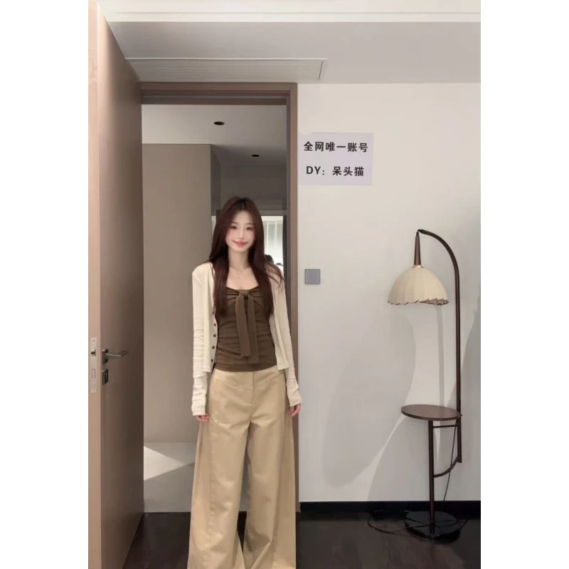 【运补6米】2025法式早秋小众设计感垂感裤子时尚简约百搭