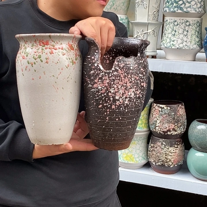 紫砂花盆口15高25瑕疵