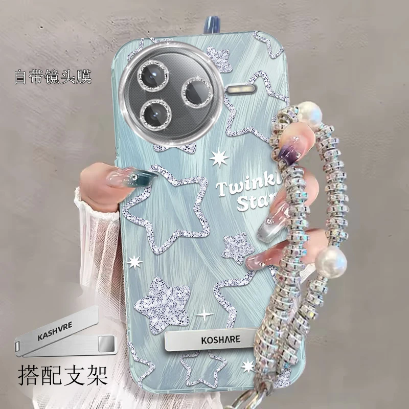 带镜头膜红米K80手机壳全包RedmiK80Pro软壳星星一体羽纱保护套