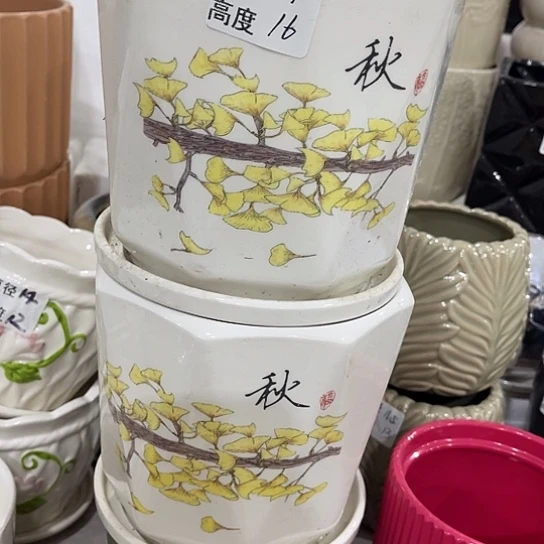 多肉绿植陶瓷花盆9.9包邮，有孔