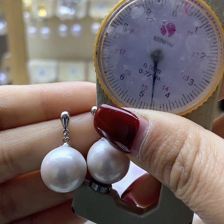 淡水珍珠耳饰银S925镶嵌