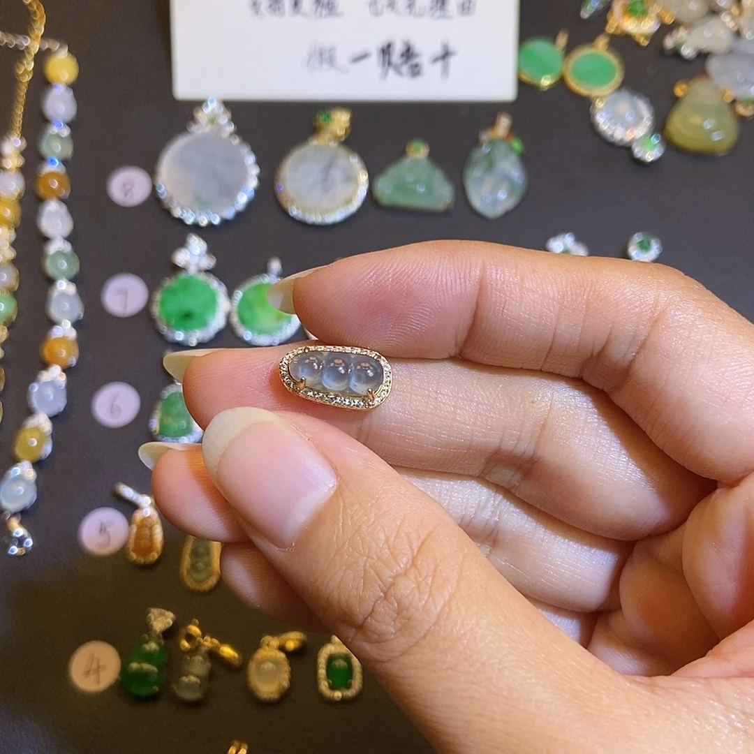 翡翠银S925镶嵌吊坠(不含链)