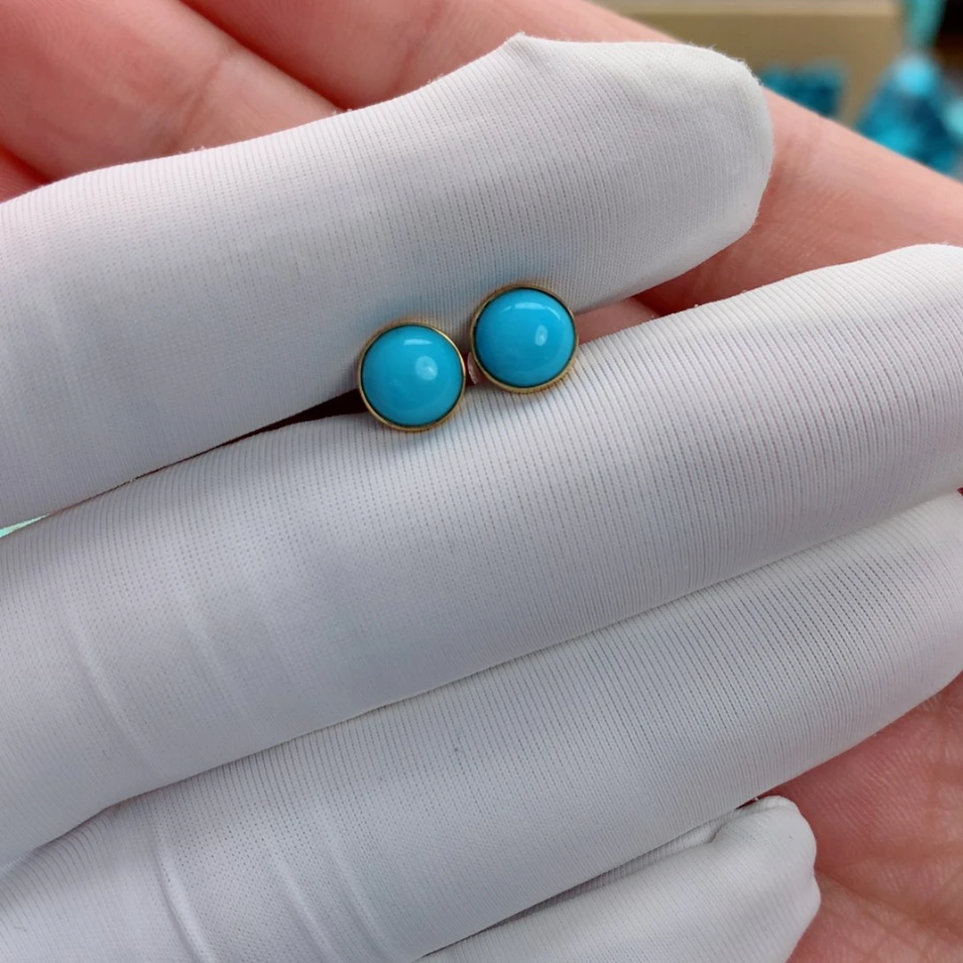 绿松石18K金镶嵌珠宝奇石