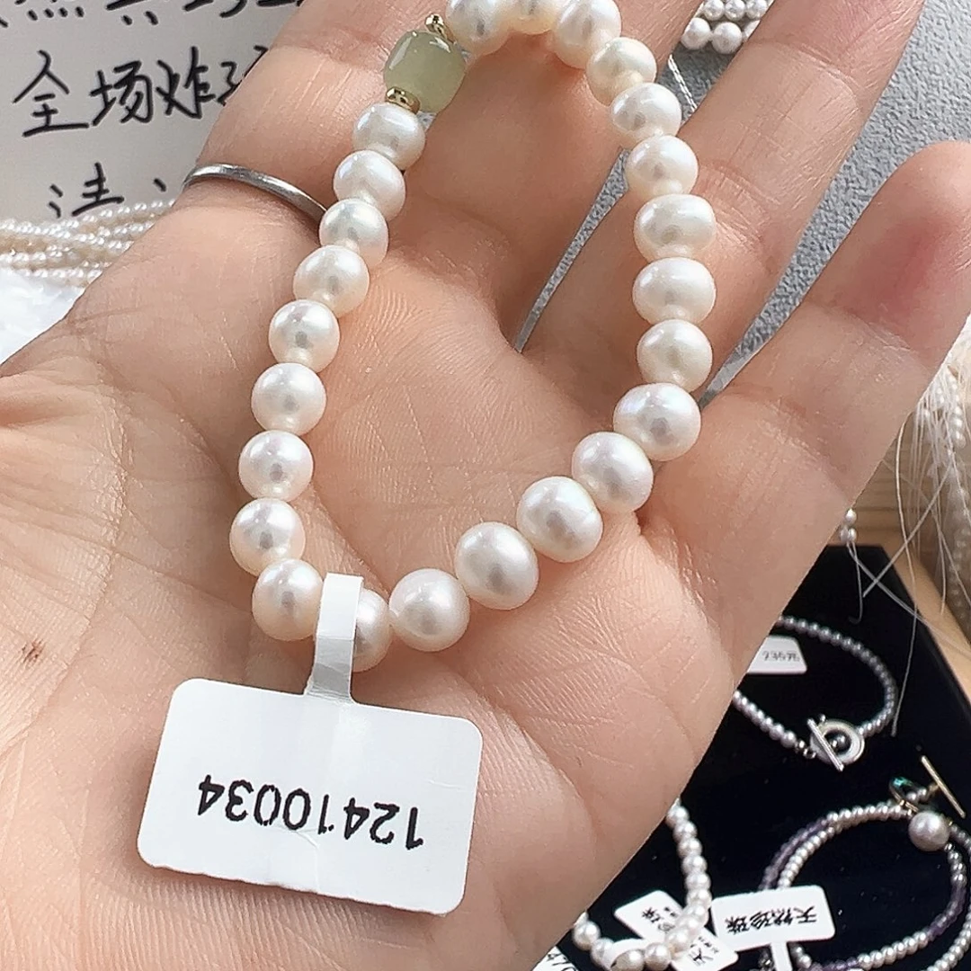 淡水珍珠手镯银S925镶嵌