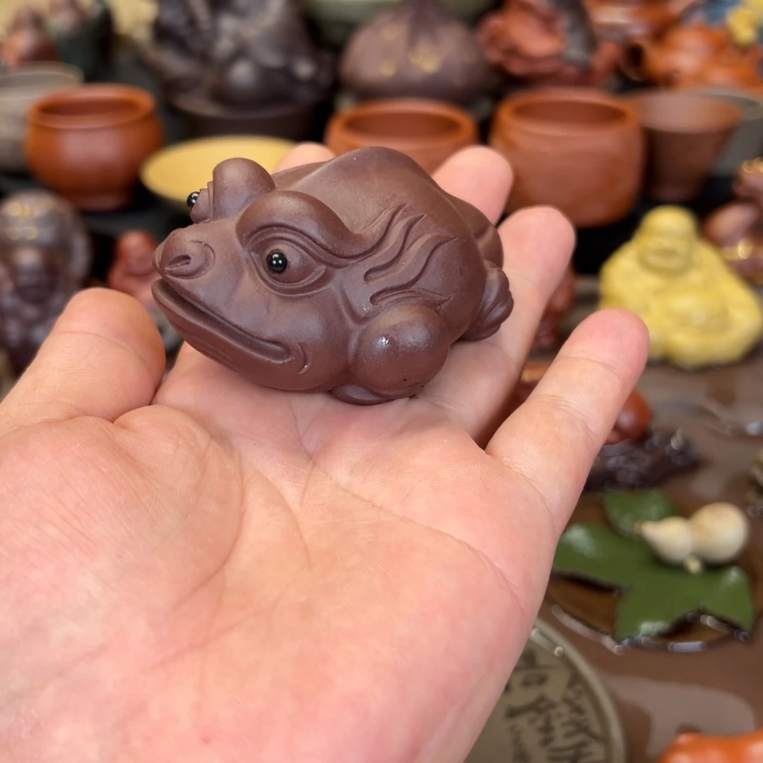 茶宠紫砂紫砂金蟾 微瑕