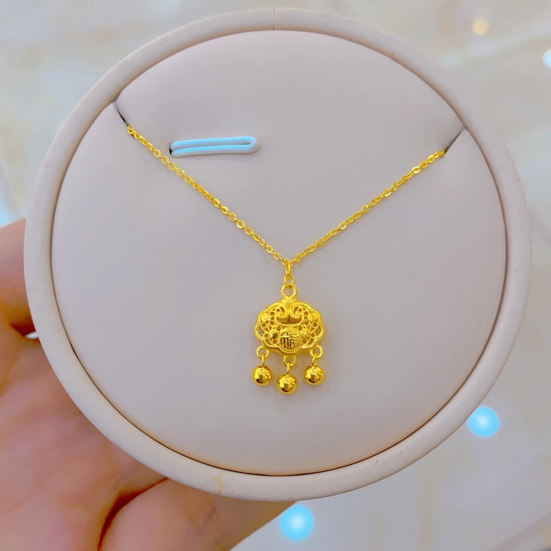 足金999平安锁时尚套链3.36g