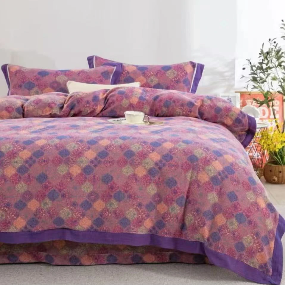 亲肤棉双层纱被罩--梦幻织锦（纽扣）