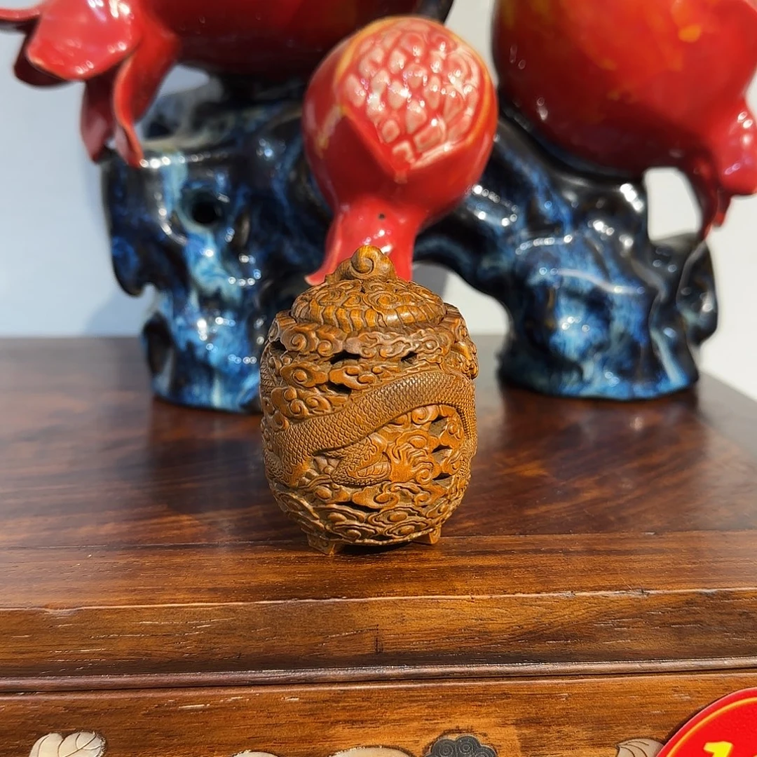 独***度黄杨木熏香炉一个小的