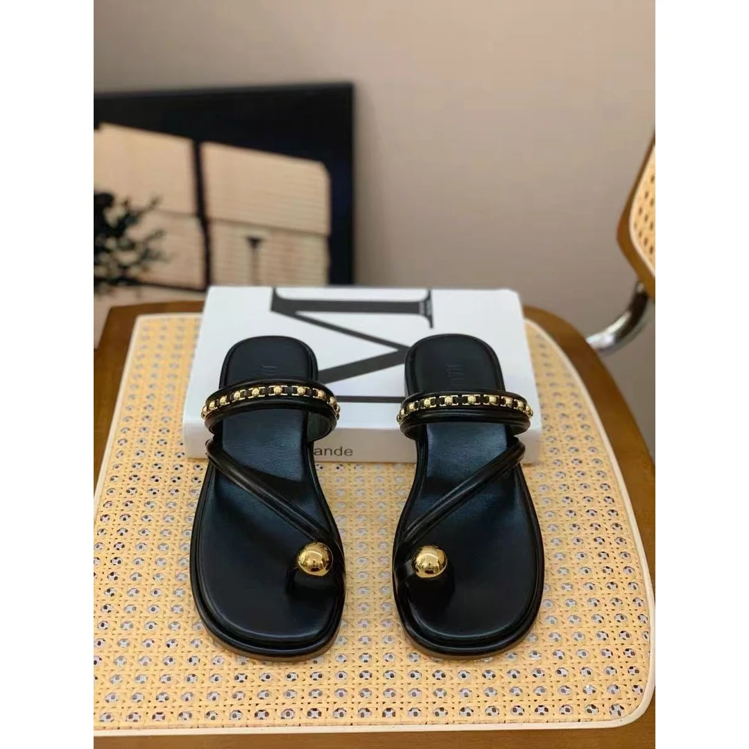 夏休闲款法式拖鞋女新款配裙子仙女风拖鞋7890A