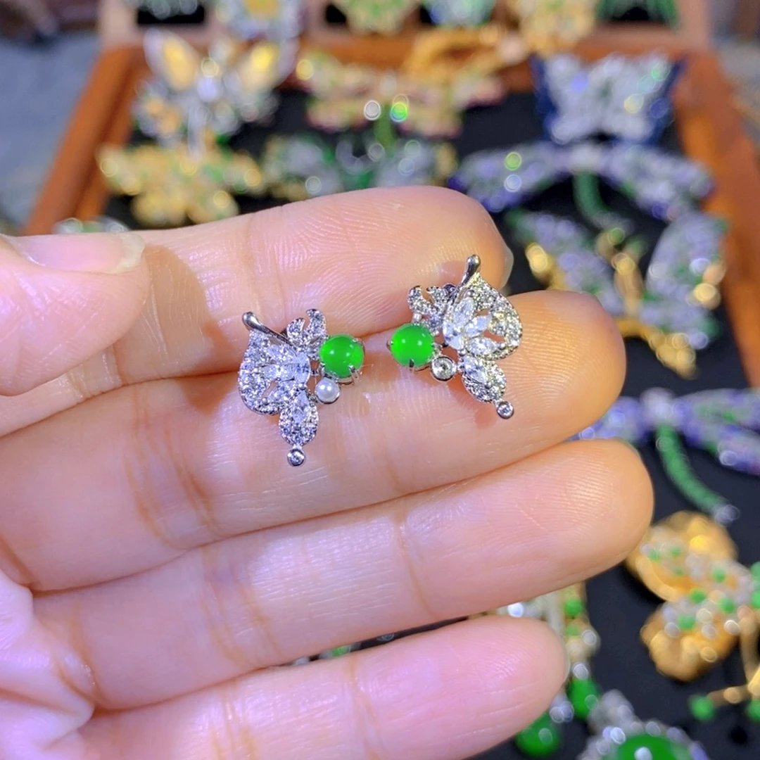 颈饰银S925镶嵌翡翠