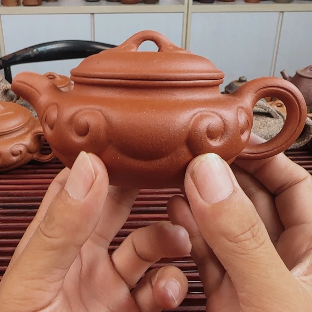哥***哥茶壶紫砂40目大红泥仿古如意170cc