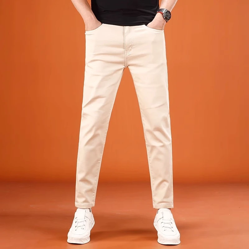 Cebrodz2025新款裤子男商务休闲裤夏季薄款九分裤男修身小脚裤
