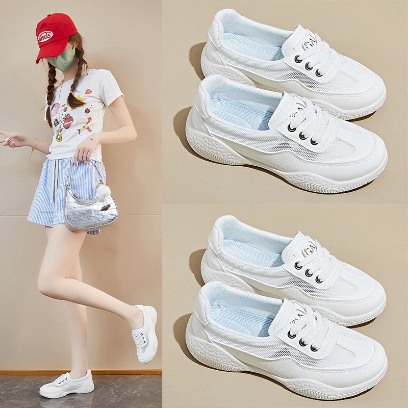 2025夏季鞋子新款韩版ins女学生增高网面透气板鞋休闲街拍HY128