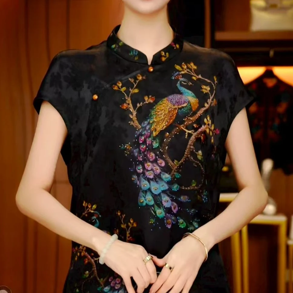 22252女士立领复古高级感休闲上衣