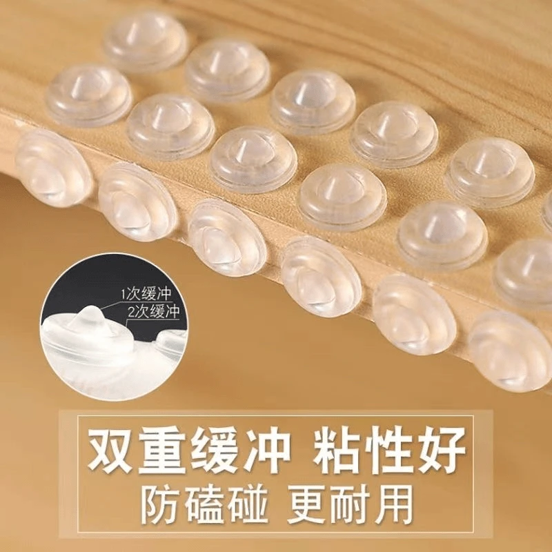 家用耐磨圆形防碰硅胶静音防撞颗粒透明防滑双面脚垫减震防磨家用