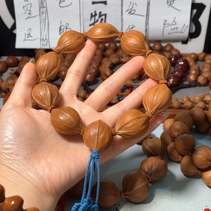 手串橄榄核3342精品4花老树王蒜头铁核9+1颗