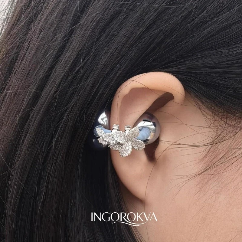 耳饰夹扣爆闪满镶花藤夹扣轻奢高级感女款配饰适用于freeclip系列