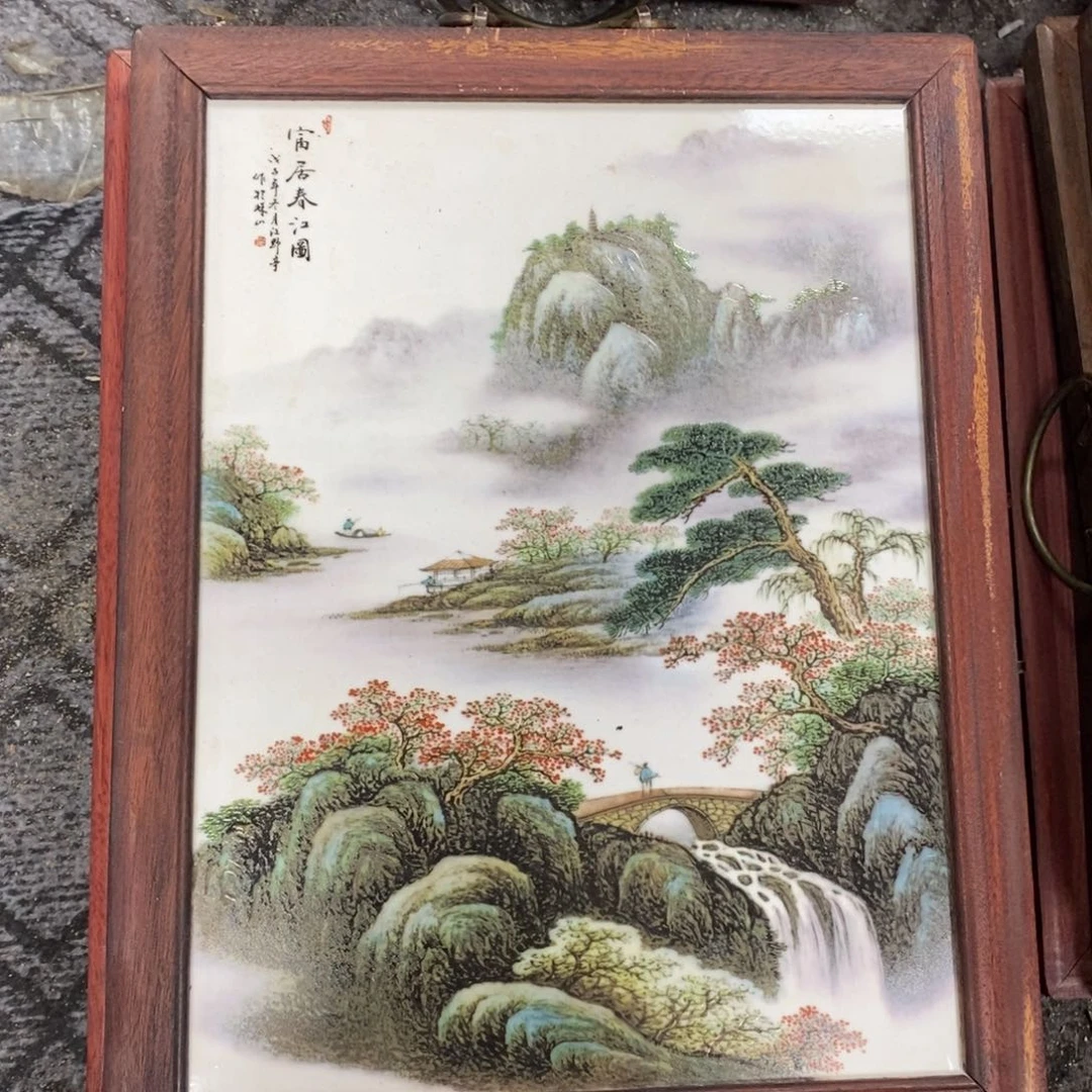 瓷片37*28*1景德镇瓷板画柴窑烧制