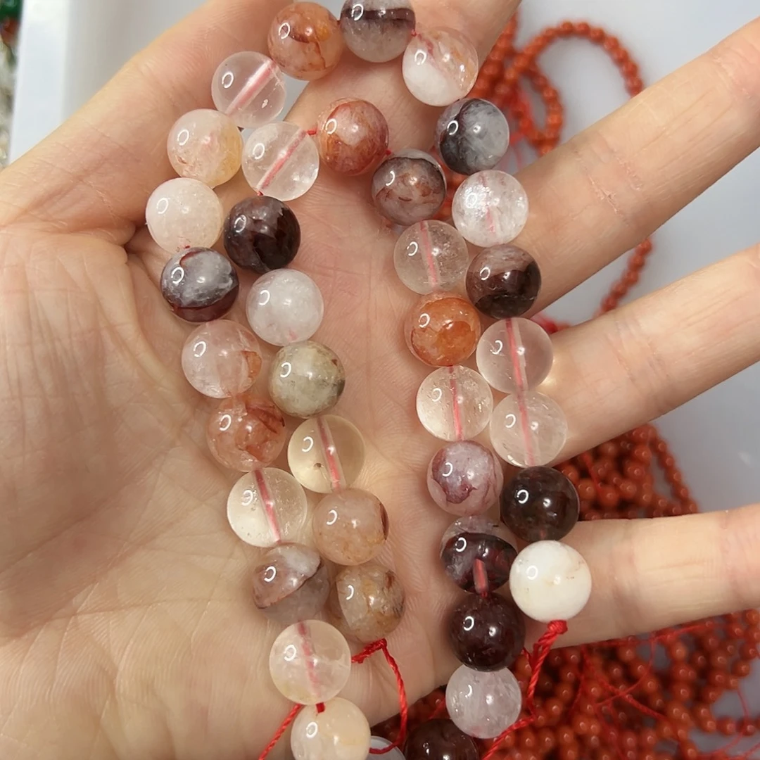 玛瑙/玉髓未镶嵌珠宝半成品，卡10红胶花一条