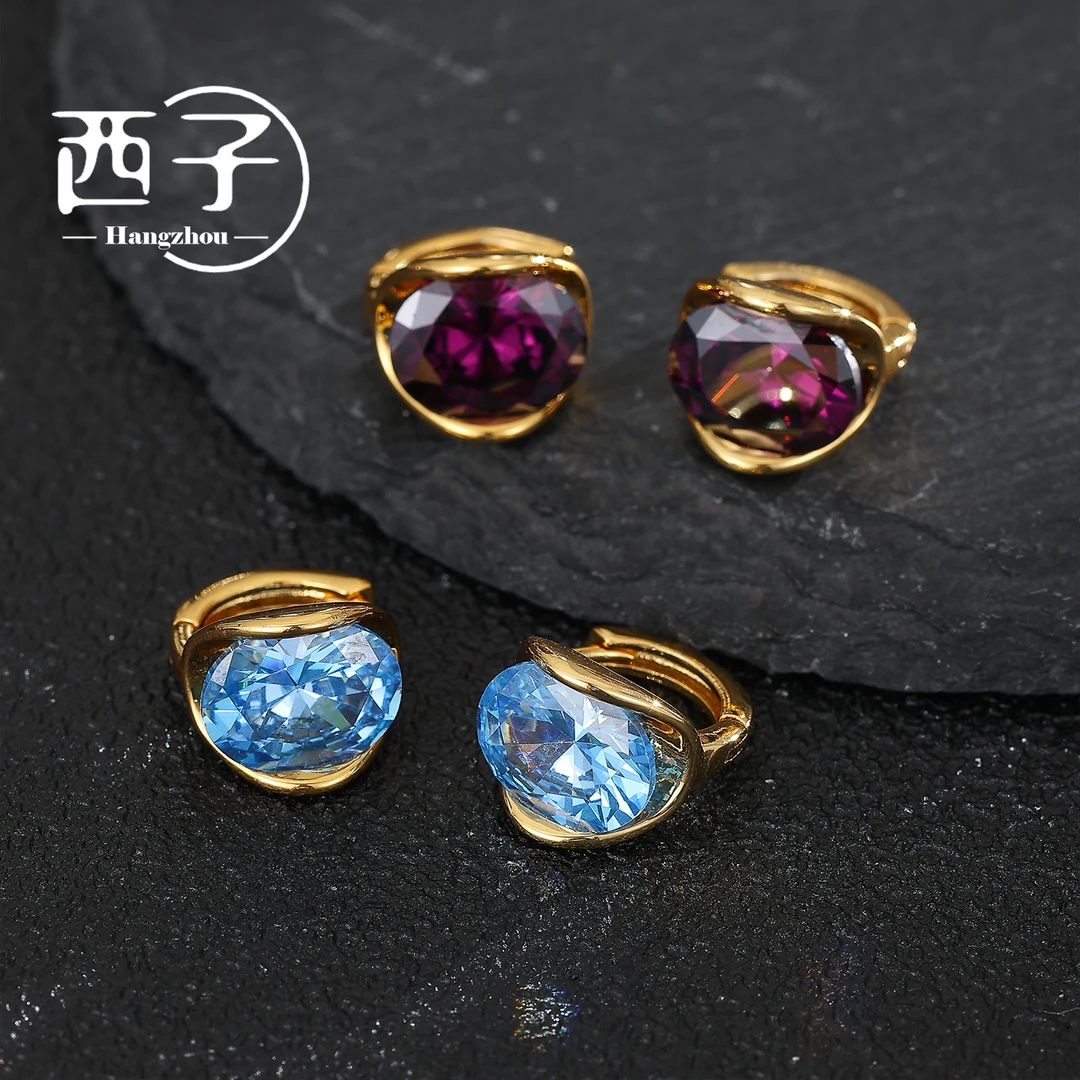 西子饰品镀18K金【紫星之泪小耳扣】高级感2025爆款手工款耳环女