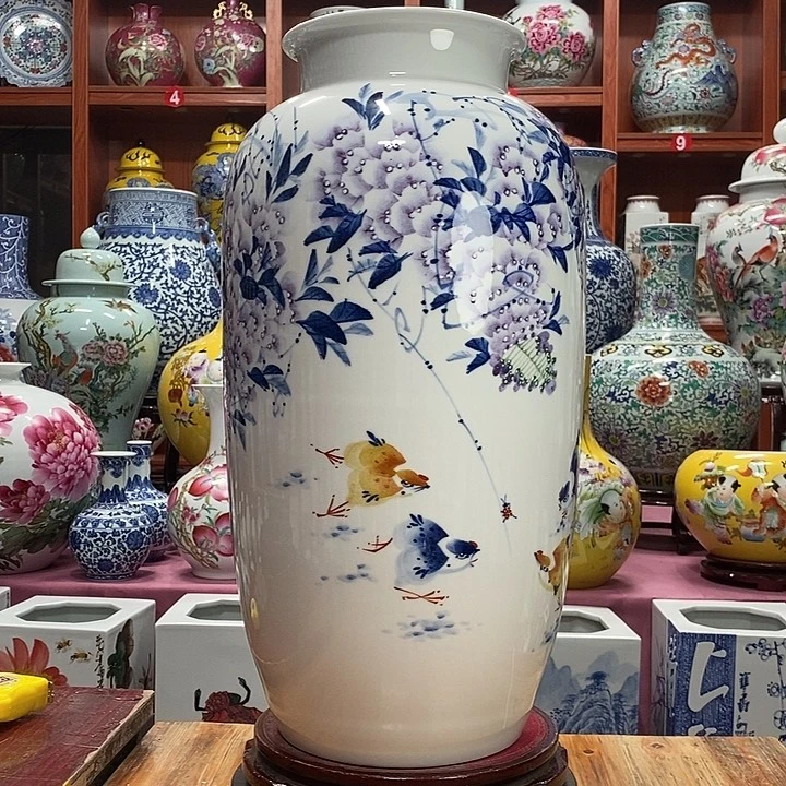 景德镇陶瓷手工手绘花瓶摆件