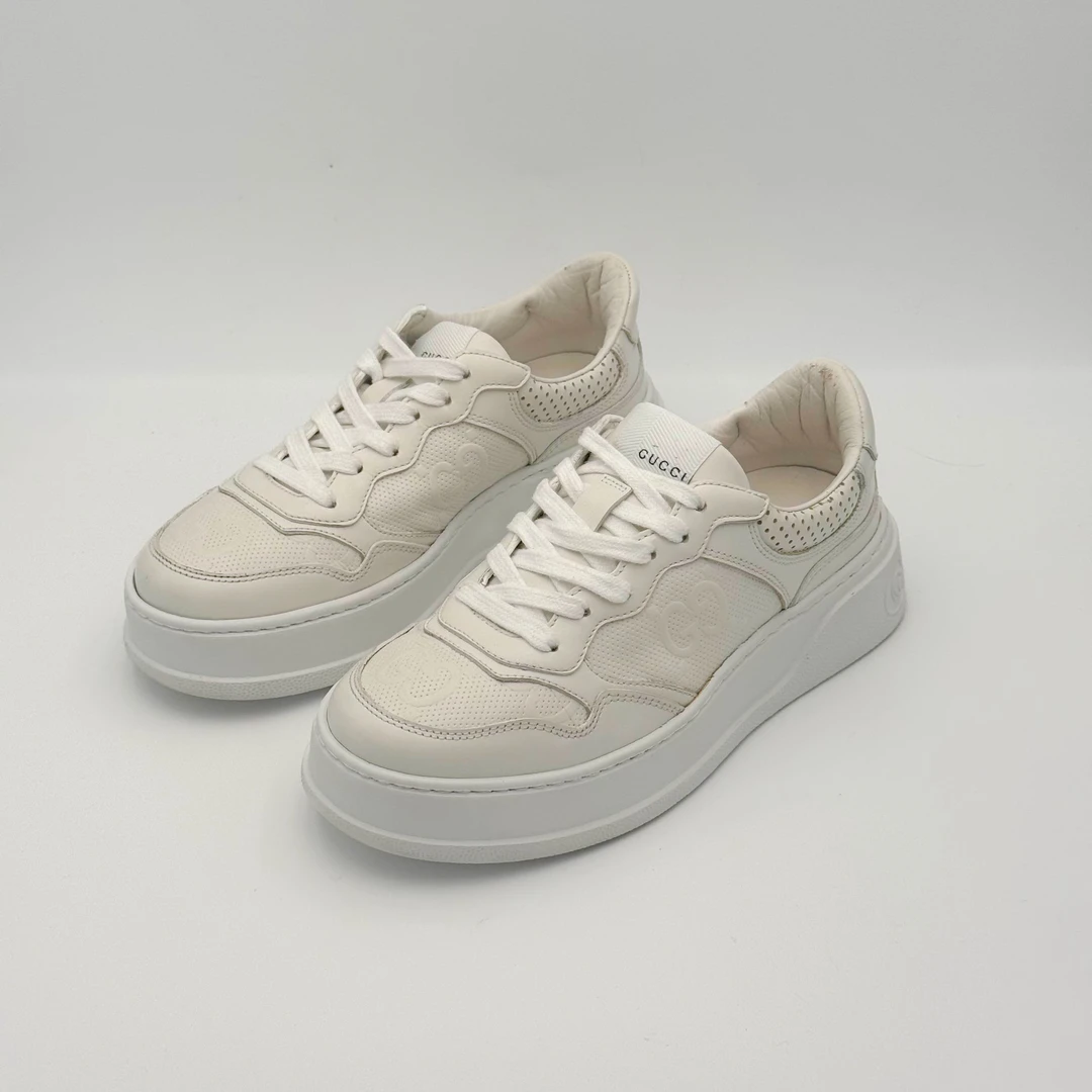 99新 GUCCI/古驰 白色饼干鞋/37码/DM0253